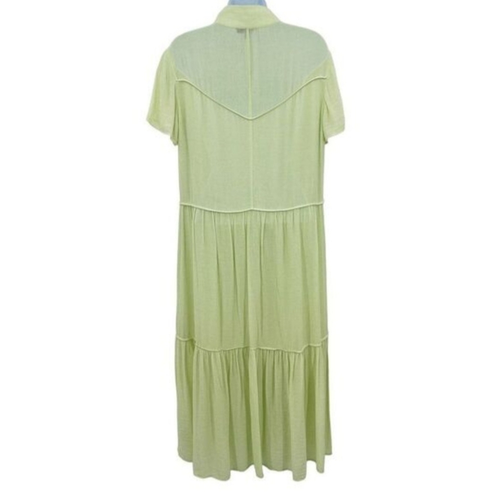 rag & bone Light Libby Tiered Seam Crinkle Dress In Luna Moth Green - Picture 7 of 16